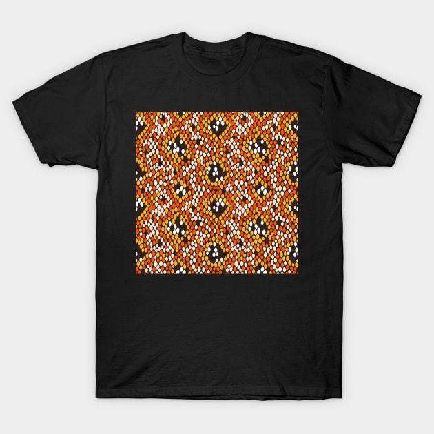 Snakeskin Pattern (Orange Palette) T-Shirt by illucalliart